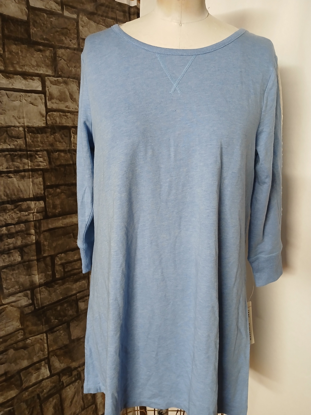Jane and Bleecker Light Blue Scoop Neck Tunic Sweater